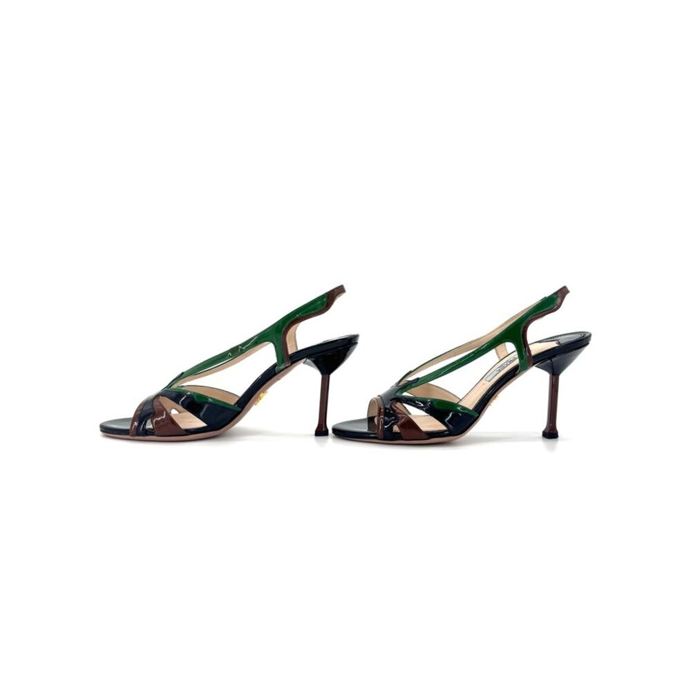 Prada SS 2012 Flames Hotrod Patent Leather Slingback Sandals 36.5 - Picture 4 of 7